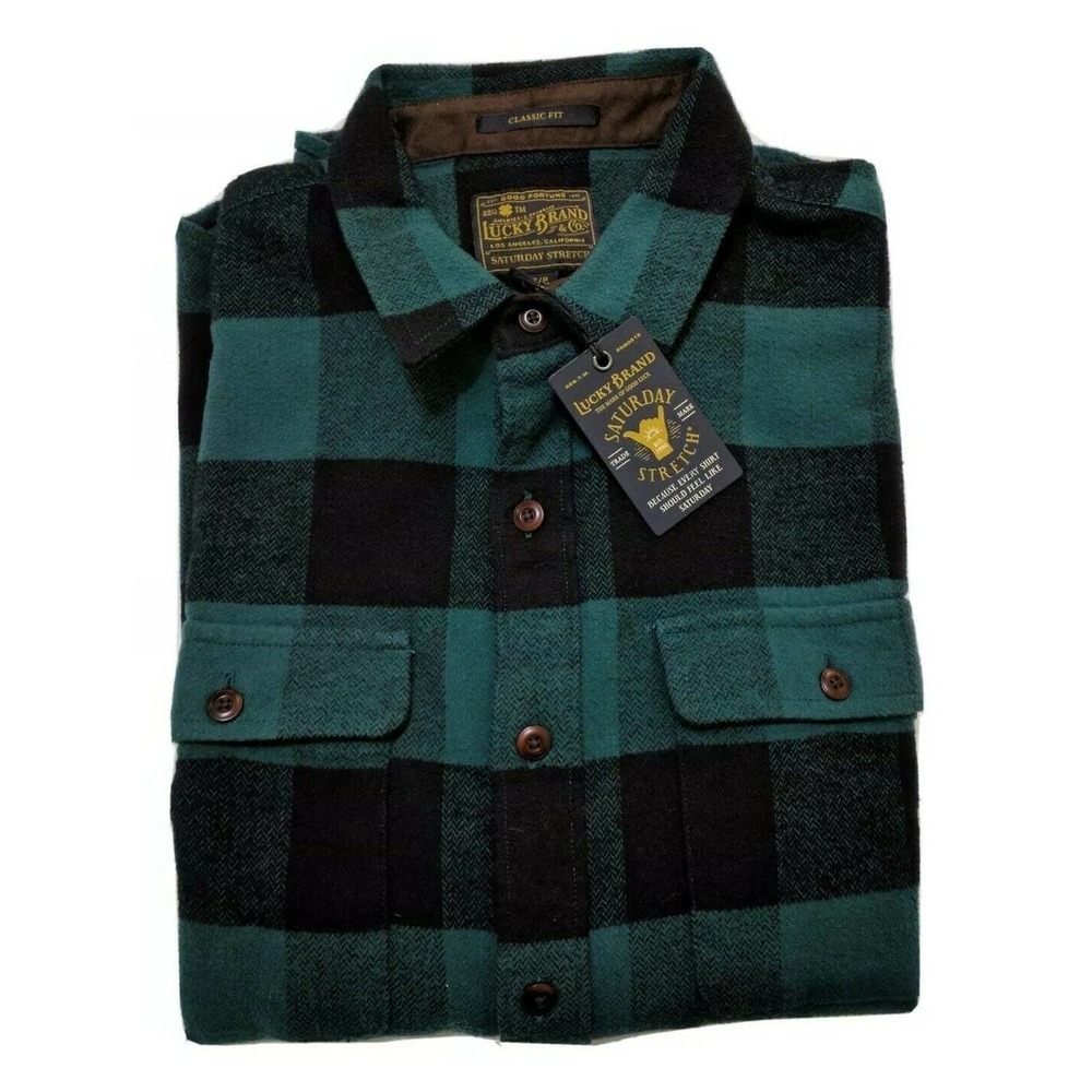 New Green Plaid Checked Pattern Flannel Top Shirt